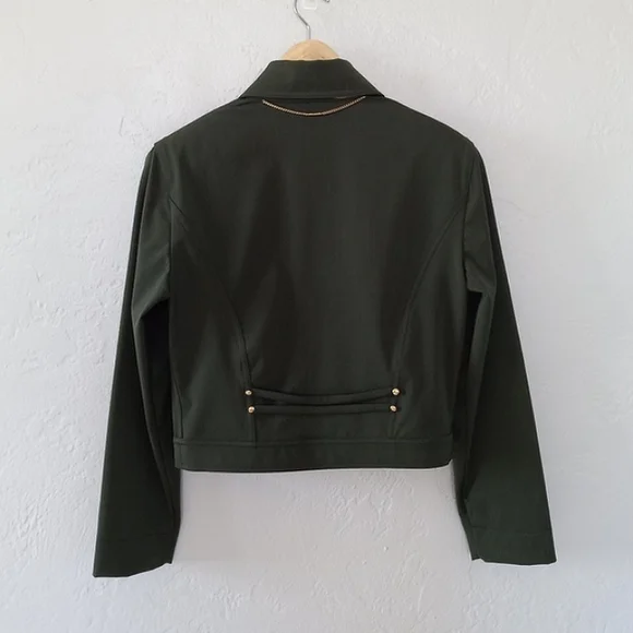 St. John Three Piece Matching Set Forest Green Blazer Sweater Pant S